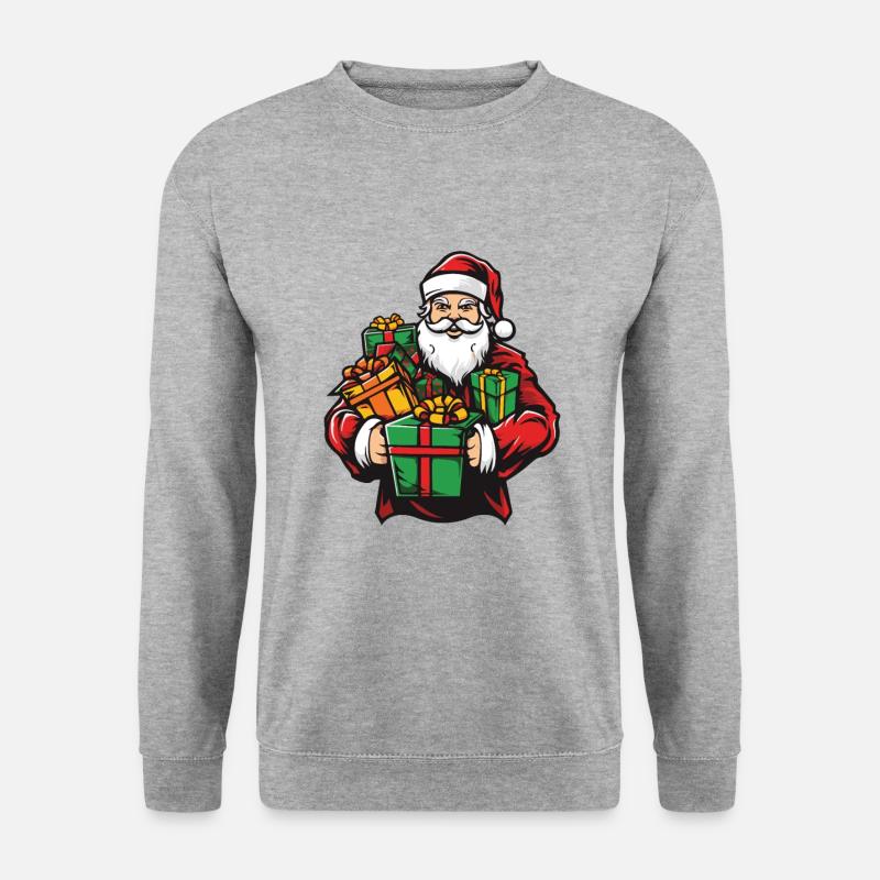 Weihnachtsmann Weihnachten - Unisex Pullover - Weißgrau meliert