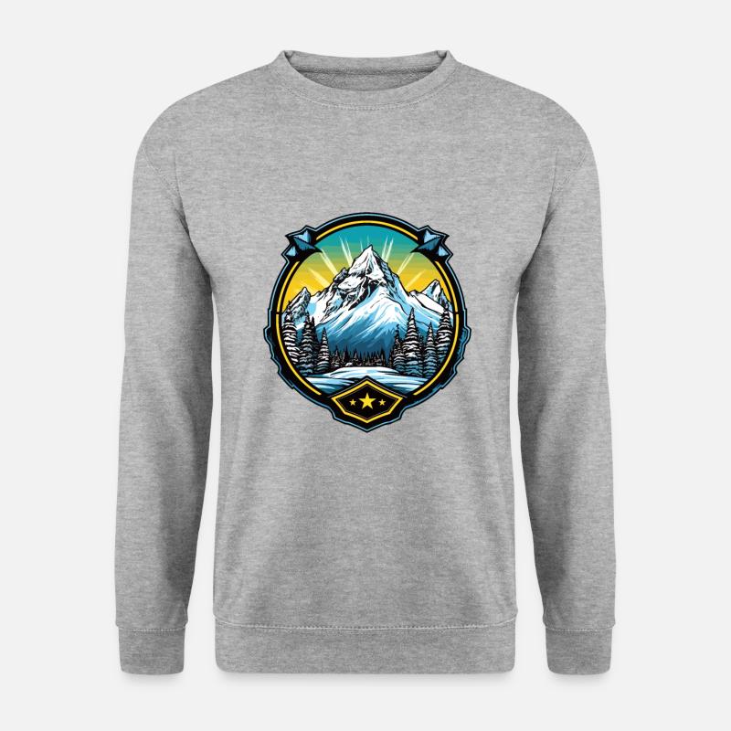 Alpen Berge Symbol - Unisex Pullover - Weißgrau meliert