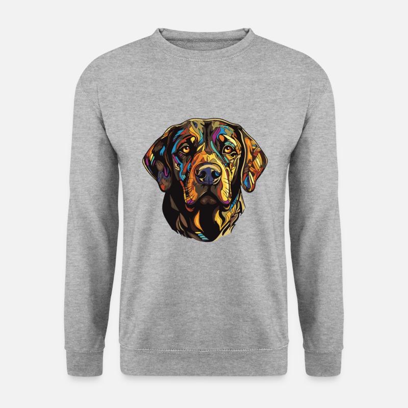 Labrador Hund Kopf - Unisex Pullover - Weißgrau meliert