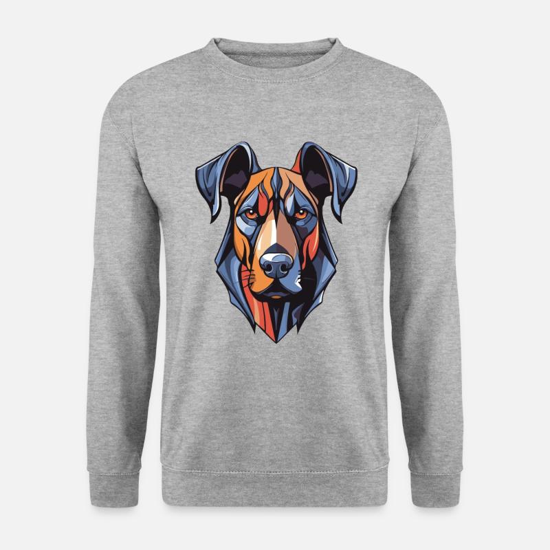 Great Dane Hund Kopf - Unisex Pullover - Weißgrau meliert