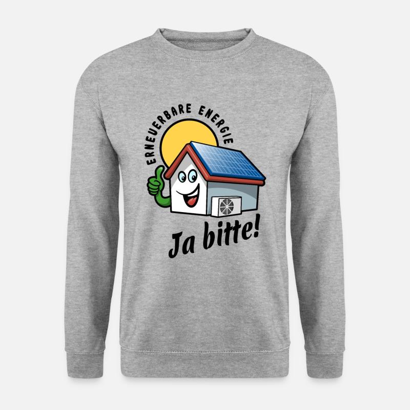 Erneuerbare Energie - Solarzelle - Wärmepumpe - Unisex Pullover - Weißgrau meliert