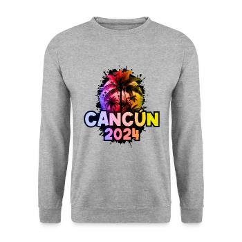 Cancun 2024 Holiday Colorful - Unisex Sweatshirt - salt & pepper - Front - Alina (178cm) & Michal (187cm)
