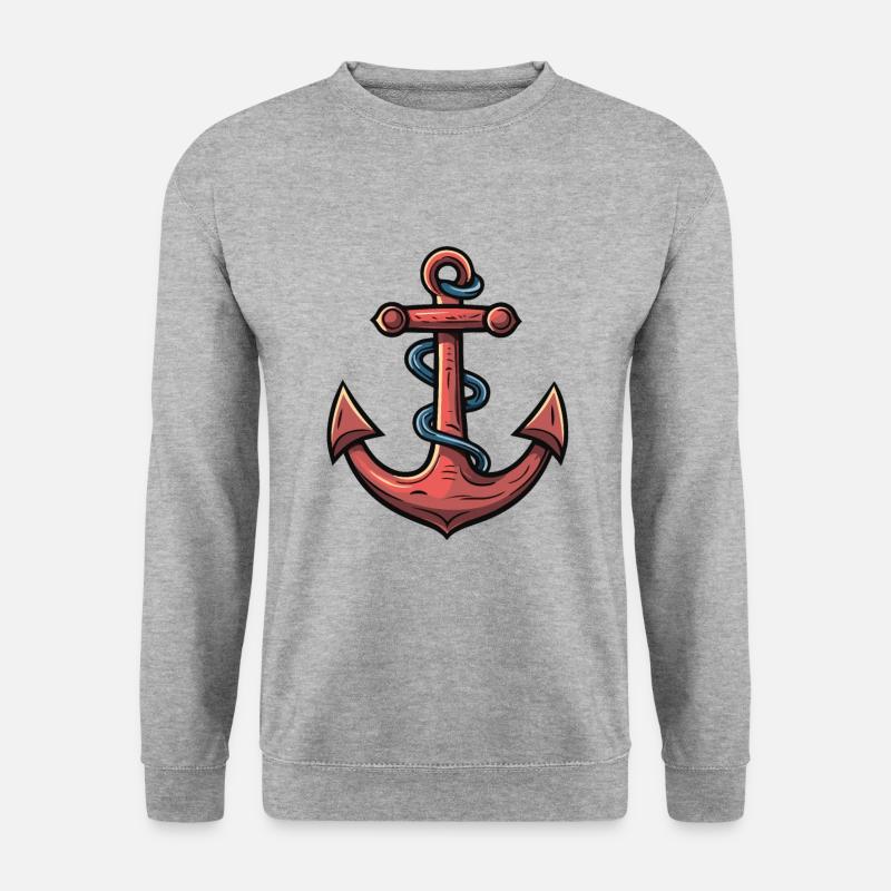 Anker Symbol Hafen - Unisex Pullover - Weißgrau meliert