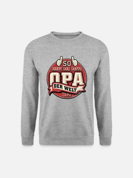So sieht der beste Opa der Welt aus - Großvater - Unisex Pullover - Weißgrau meliert