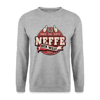 So sieht der beste Neffe der Welt aus - Unisex Pullover - Weißgrau meliert - Vorne - Alina (178cm) & Michal (187cm)