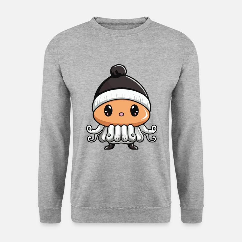 Oktopus Tier Baby Comic - Unisex Pullover - Weißgrau meliert