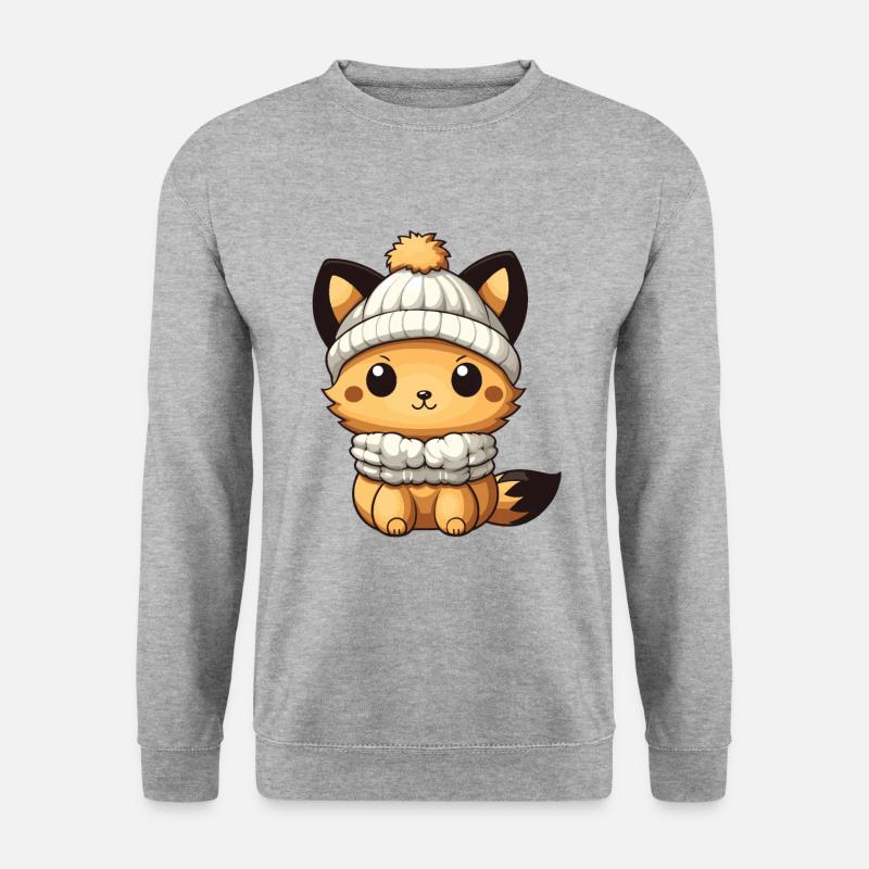 Fuchs Tier Baby Comic - Unisex Pullover - Weißgrau meliert