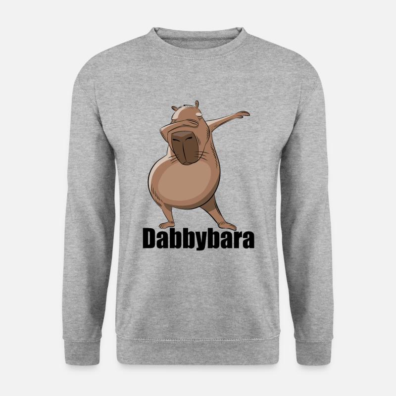 Dabbybara - Capybara dabbing - Unisex Pullover - Weißgrau meliert