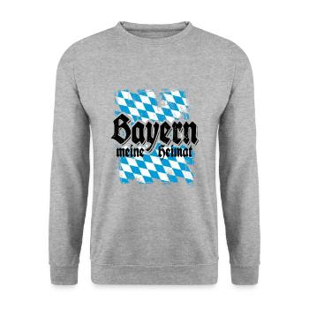 Servus - Gruß aus Bayern - meine Heimat - Unisex Pullover - Weißgrau meliert - Vorne - Alina (178cm) & Michal (187cm)