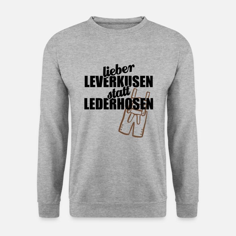 Leverkusen - Zieht den Bayern die Lederhosen aus - Unisex Pullover - Weißgrau meliert