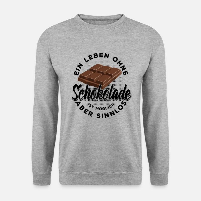 Ein Leben ohne Schokolade ist möglich aber sinnlos - Unisex Pullover - Weißgrau meliert