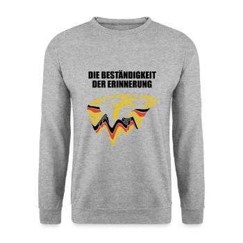 DDR Wappen, Die Beständigkeit der Erinnerung - Unisex Pullover - Weißgrau meliert - Vorne - Alina (178cm) & Michal (187cm)