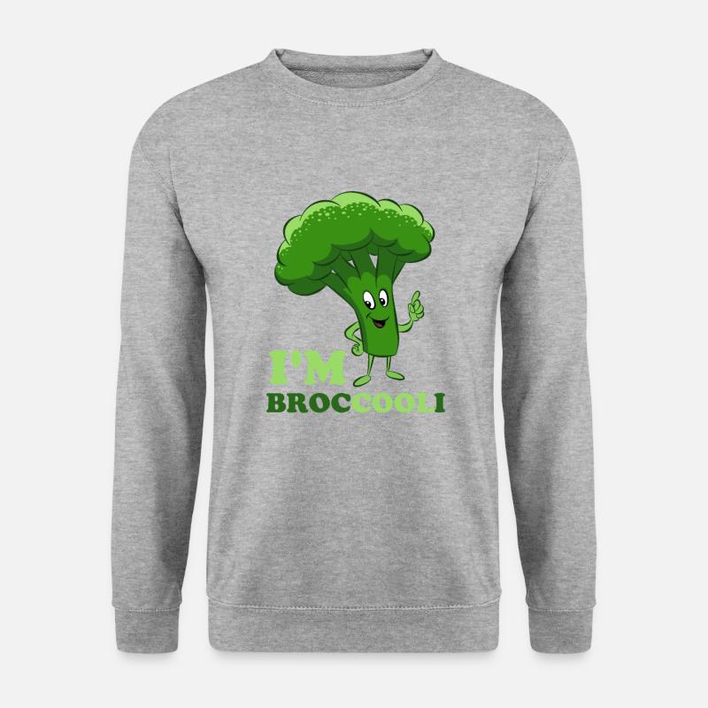 I'm Cool - Broccoli, Gemüse, vegetarisch, vegan - Unisex Pullover - Weißgrau meliert