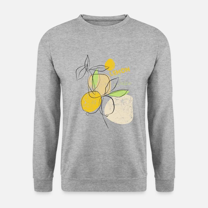 Zitronen Lemon Juice - expressionistisch - Kunst - Unisex Pullover - Weißgrau meliert