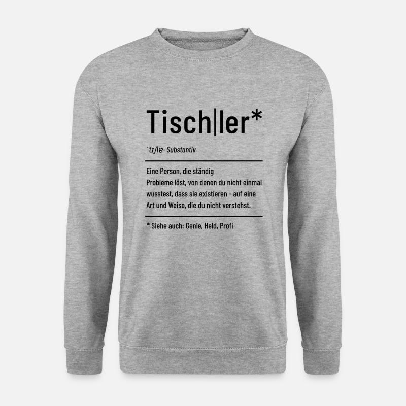 Tischler - Definition - Lexikon - Unisex Pullover - Weißgrau meliert