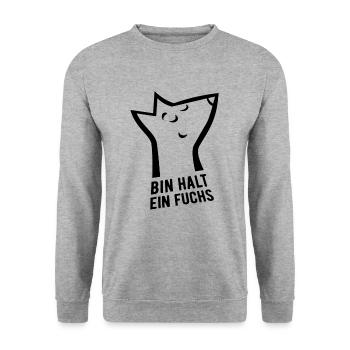 Bin halt ein Fuchs - schlau, cool & clever - Unisex Pullover - Weißgrau meliert - Vorne - Alina (178cm) & Michal (187cm)