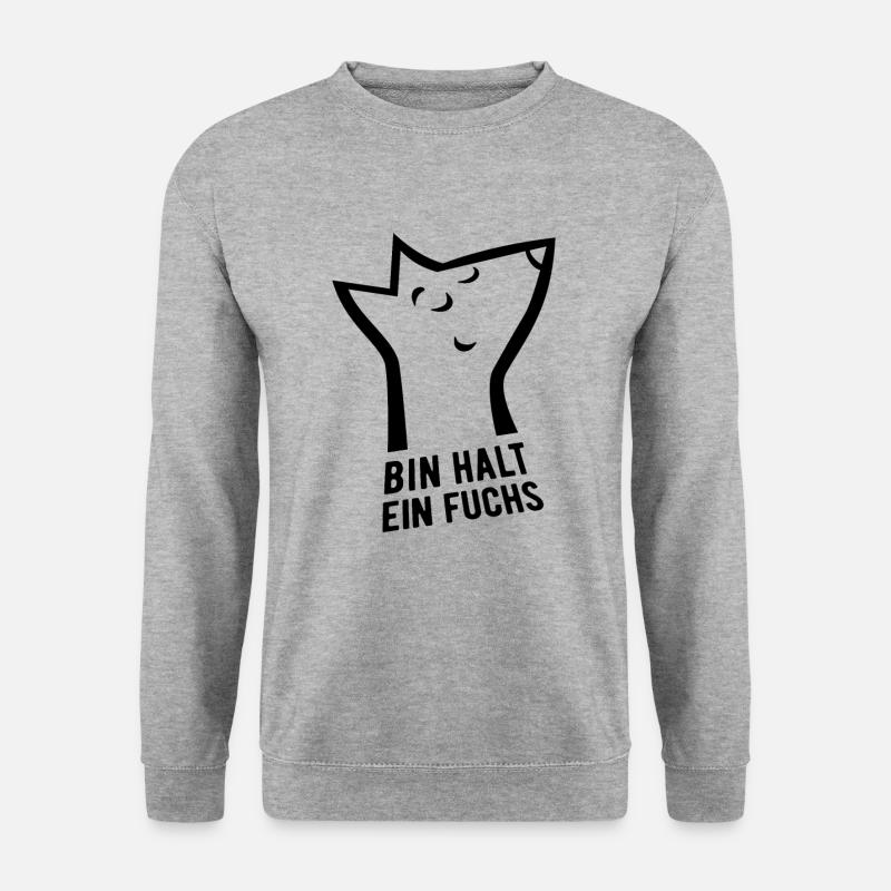 Bin halt ein Fuchs - schlau, cool & clever - Unisex Pullover - Weißgrau meliert