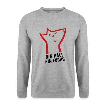 Bin halt ein Fuchs - schlau, cool & clever - Unisex Pullover - Weißgrau meliert - Vorne - Alina (178cm) & Michal (187cm)
