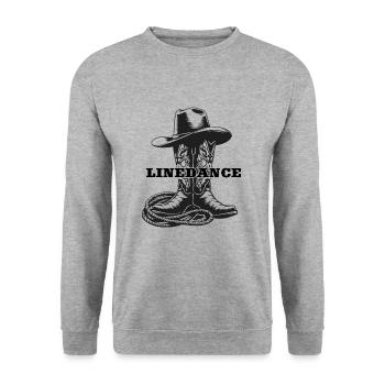 Linedance Linedancing Country Fan - Free Gift - Unisex Sweatshirt - salt & pepper - Front - Alina (178cm) & Michal (187cm)