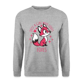 Just a girl who loves foxes - Cartoon - Unisex Sweatshirt - salt & pepper - Front - Alina (178cm) & Michal (187cm)