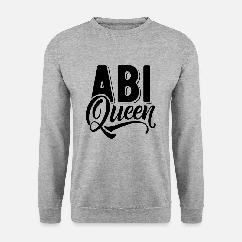 Abi Queen - Abitur - Spruch - Unisex Pullover - Weißgrau meliert