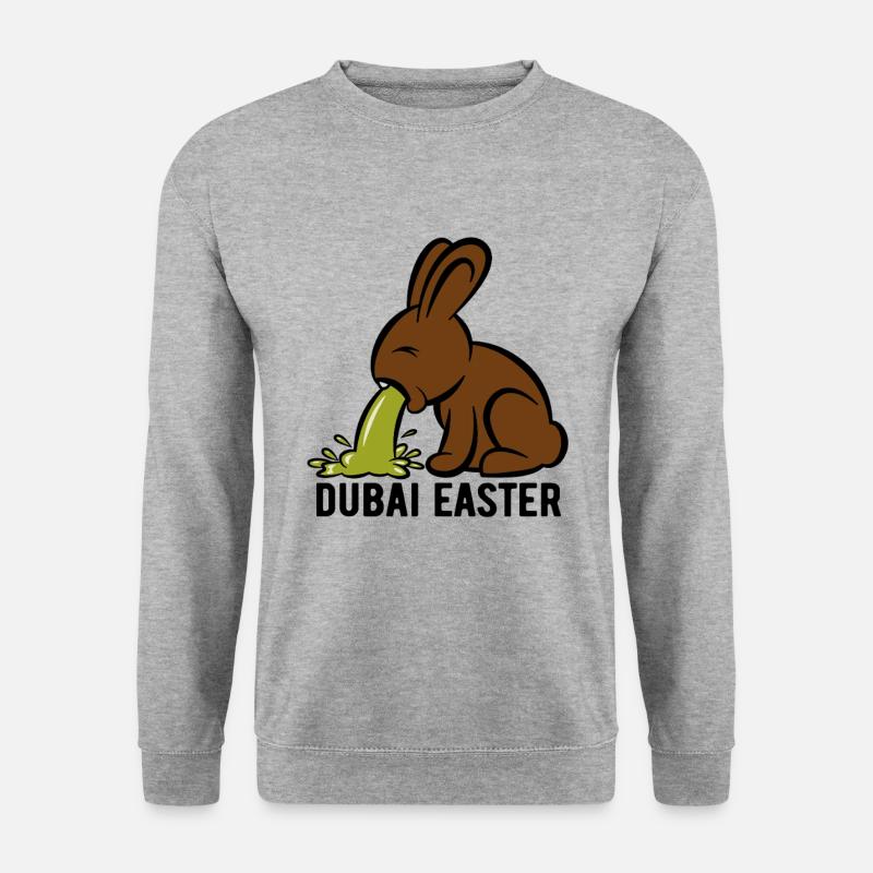 Osterhase kotzt - Dubai Easter - Ostern - Unisex Pullover - Weißgrau meliert