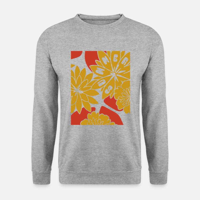 Blumen - Frühling - Blüten - Unisex Pullover - Weißgrau meliert