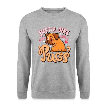 juste une fille qui aime les carlins - Cadeau Carlin - Sweat-shirt Unisexe - gris chiné - Devant - Alina (178cm) & Michal (187cm)