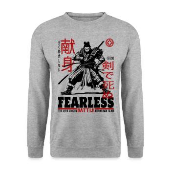 Fearless Warrior - Unisex Sweatshirt - salt & pepper - Front - Alina (178cm) & Michal (187cm)