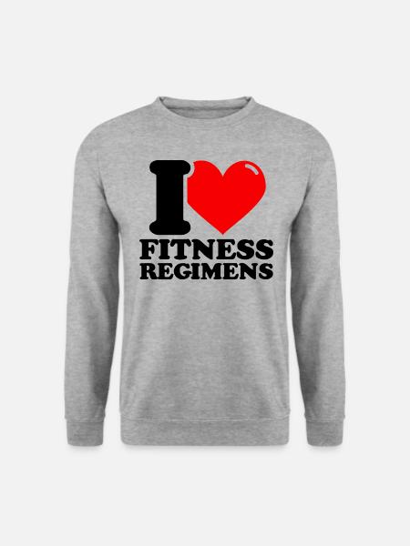 J’aime les programmes de remise en forme - Haltérophilie de fitness - Sweat-shirt Unisexe - gris chiné