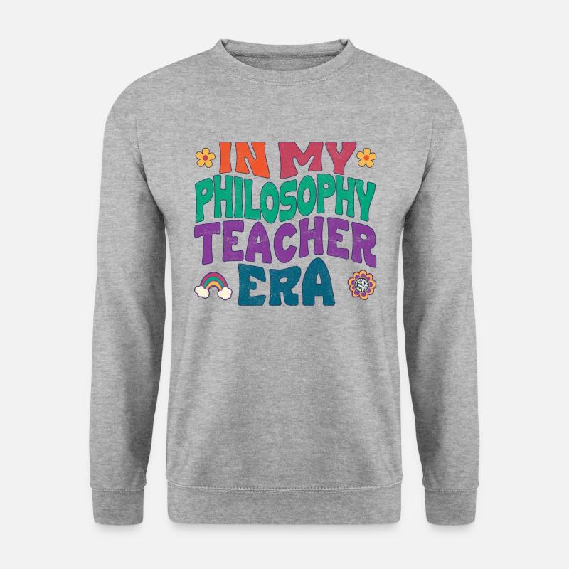 in my philosophy teacher era dunkel - Unisex Pullover - Weißgrau meliert