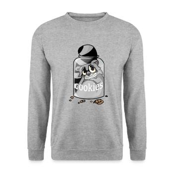Raton laveur, Sketchlu, Chemise , Mignon, Animaux, Enfants - Sweat-shirt Unisexe - gris chiné - Devant - Alina (178cm) & Michal (187cm)
