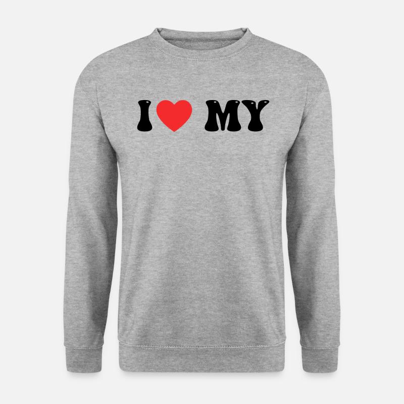 Ich liebe Meine - Unisex Pullover - Weißgrau meliert