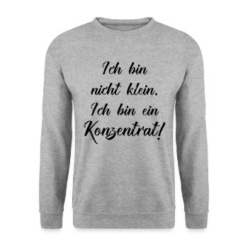 je ne suis pas petit je suis un concentré - Sweat-shirt Unisexe - gris chiné - Devant - Alina (178cm) & Michal (187cm)