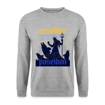 Poseidon Greek god of the sea - Unisex Sweatshirt - salt & pepper - Front - Alina (178cm) & Michal (187cm)