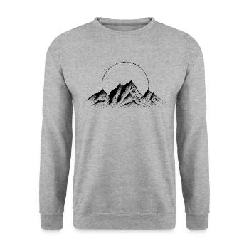 Berge - Unisex Pullover - Weißgrau meliert - Vorne - Alina (178cm) & Michal (187cm)