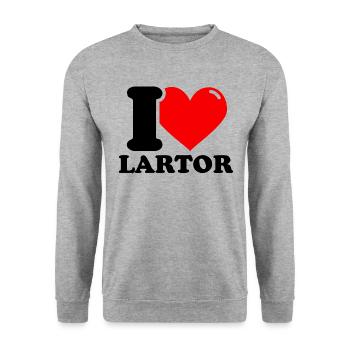 J'adore le prénom Lartor - Sweat-shirt Unisexe - gris chiné - Devant - Alina (178cm) & Michal (187cm)