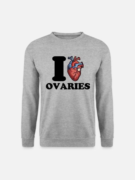 Ich liebe Eierstöcke - Unisex Pullover - Weißgrau meliert