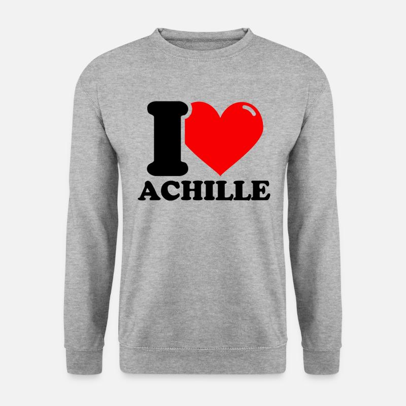 I love achille First Name - Unisex Sweatshirt - salt & pepper