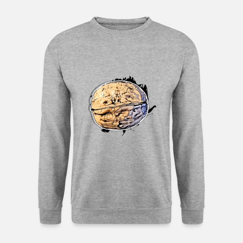 Walnuss - Unisex Pullover - Weißgrau meliert