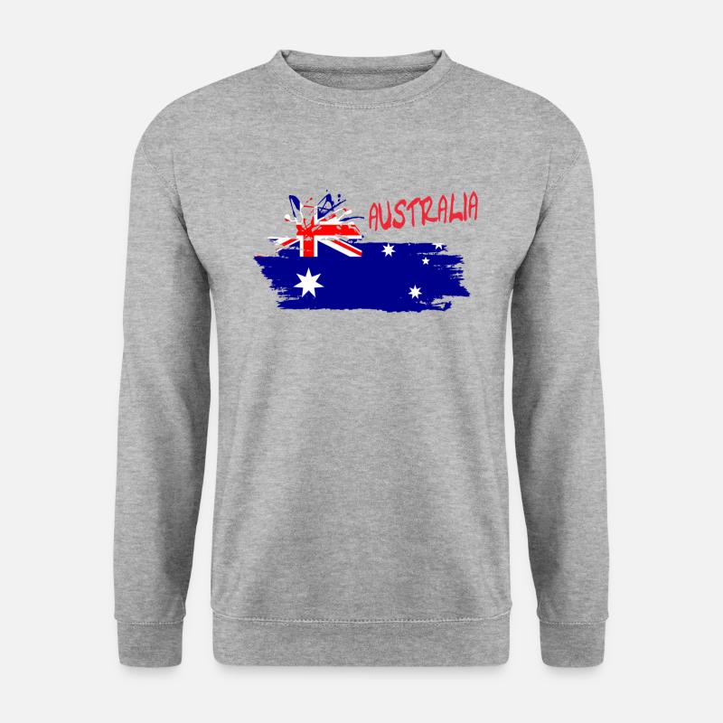 Australien, Down Under - Unisex Pullover - Weißgrau meliert