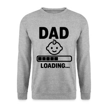 Papa wird bald – Geschenk zur Schwangerschaft - Unisex Pullover - Weißgrau meliert - Vorne - Alina (178cm) & Michal (187cm)