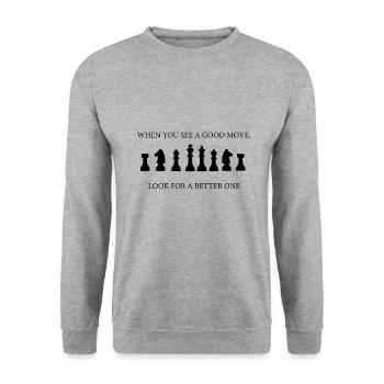 SPRAY DE POULET! IDÉE CADEAU POUR PROFESSIONNELS DES ÉCHECS - Sweat-shirt Unisexe - gris chiné - Devant - Alina (178cm) & Michal (187cm)