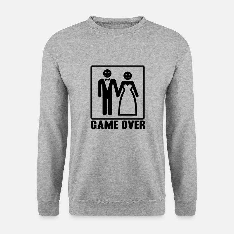 NACH DER HOCHZEIT IST DAS GAME OVER! LUSTIG - Unisex Pullover - Weißgrau meliert