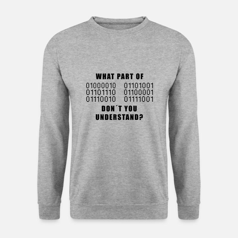 WAS HAST DU RAN NICHT VERSTANDEN! ZAHLENCODE! - Unisex Pullover - Weißgrau meliert