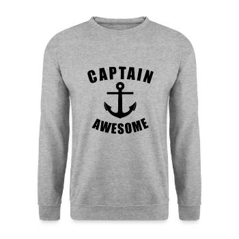 CAPITAINE AWESOME ! MARIN ET ANCRE IDÉE DE CADEAU - Sweat-shirt Unisexe - gris chiné - Devant - Alina (178cm) & Michal (187cm)