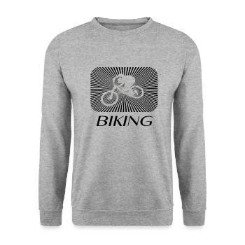 Biking - Unisex Pullover - Weißgrau meliert - Vorne - Alina (178cm) & Michal (187cm)