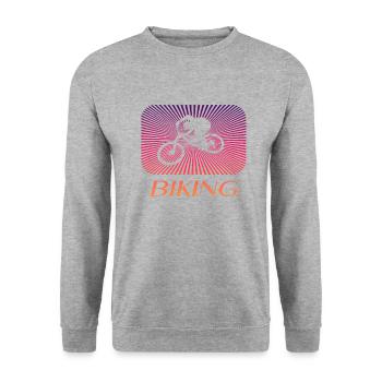 Biking - Unisex Pullover - Weißgrau meliert - Vorne - Alina (178cm) & Michal (187cm)