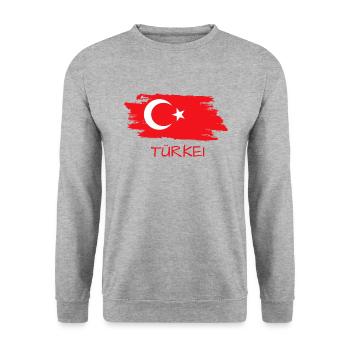 Türkei, Turkiye - Unisex Pullover - Weißgrau meliert - Vorne - Alina (178cm) & Michal (187cm)