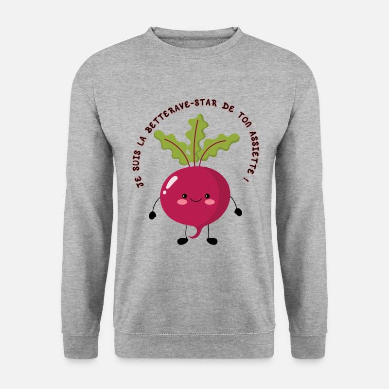 Ich bin der Star der Roten Bete auf deinem Teller! - Unisex Pullover - Weißgrau meliert